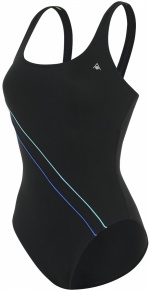Damen-Badeanzug Aqua Sphere Gaya Repreve Black/Light Blue