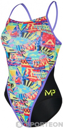 Damen-Badeanzug Michael Phelps Riviera Racing Back Multicolor/Black