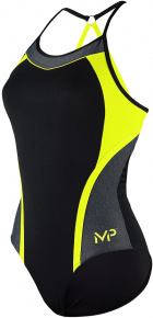 Damen-Badeanzug Michael Phelps Kuta Black/Bright Yellow