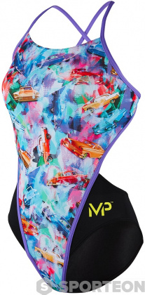 Damen-Badeanzug Michael Phelps Vintage Open Back Multicolor/Black