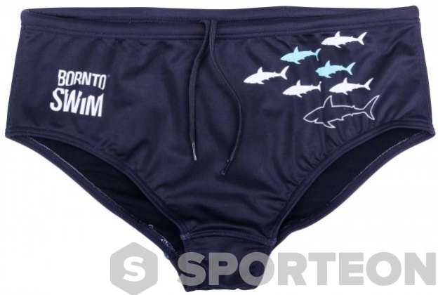 Badehose Herren BornToSwim Sharks Brief Black