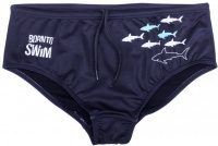 Badehose Herren BornToSwim Sharks Brief Black