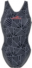 Damen-Badeanzug Aquafeel Grey Reflection Powerback