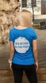Damen T-Shirt Swimaholic Life Is Cool In The Pool T-Shirt Women Azure