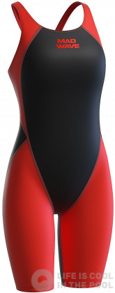 Wettkampf-Schwimmanzug Damen Mad Wave Revolution Openback Red