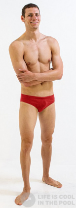 Badehose Herren Finis Brief Solid Red