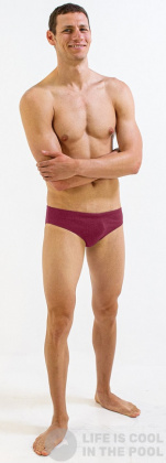 Badehose Herren Finis Brief Solid Cabernet