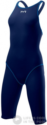 Wettkampf-Schwimmanzug Damen Tyr Thresher Open Back Navy/Blue