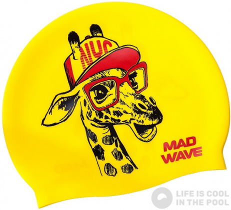 Schwimmkappe Kinder Mad Wave Giraffe Swim Cap Junior