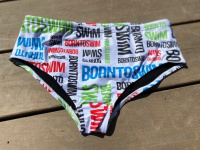 Badehose Herren BornToSwim Logo Brief White Badehose Herren BornToSwim Logo Brief White