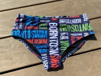 Badehose Herren BornToSwim Logo Brief Navy Badehose Herren BornToSwim Logo Brief Navy