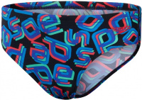 Badehose Jungen Speedo Digi Allover 6.5cm Brief Boy Black/Lava Red/Neon Absinthe/Blue