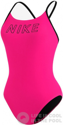 Damen-Badeanzug Nike Logo Cutout One Piece Pink Prime