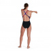 Damen-Badeanzug Speedo Placement Digital Powerback Black/Phoenix Red/Blue Flame/Ultraviolet