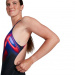 Damen-Badeanzug Speedo Placement Digital Powerback Black/Phoenix Red/Blue Flame/Ultraviolet