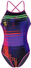 Damen-Badeanzug Aquafeel Neon Stripes Mini-Crossback Multi Damen-Badeanzug Aquafeel Neon Stripes Mini-Crossback Multi