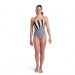 Damen-Badeanzug Arena Crazy Swimsuit Booster Back Black/Mango/Multi