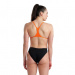 Damen-Badeanzug Arena Crazy Swimsuit Booster Back Black/Mango/Multi