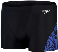 Speedo Allover V-Cut Aquashort Black/Chroma Blue Speedo Allover V-Cut Aquashort Black/Chroma Blue