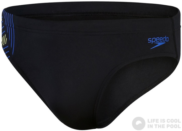 Speedo 7cm Tech Panel Brief Black/Chroma Blue/Spritz