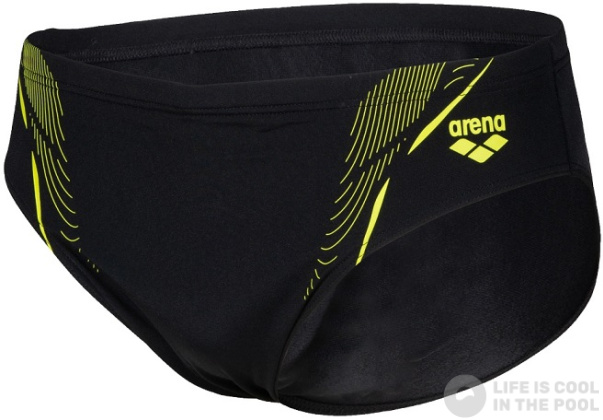 Arena Swim Briefs Graphic Black/Soft Green
