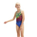 Badeanzug Mädchen Speedo Digital Placement Medalist Girl Blue Flame/Black/Fluo Green/Orange