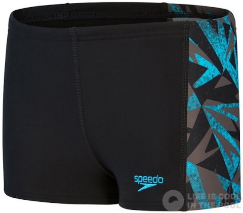 Badehose Jungen Speedo Hyper Boom Panel Aquashort Boy Black/Bolt/Dove Grey