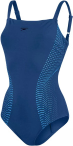 Damen-Badeanzug Speedo Shaping CrystalLux Printed 1 Piece Aegean Blue/Blissful Blue