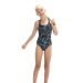 Badeanzug Mädchen Speedo Hyper Boom Allover Medalist Girl Black/Bolt/Dove Grey