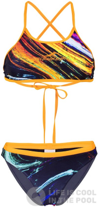 Damen-Badeanzug Aquafeel Colour Waves Mini-Crossback 2 Piece Multi