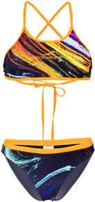 Damen-Badeanzug Aquafeel Colour Waves Mini-Crossback 2 Piece Multi