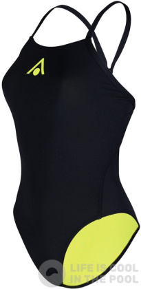 Damen-Badeanzug Aqua Sphere Essential Tie Back Black/Yellow
