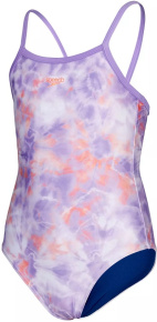 Badeanzug Mädchen Speedo Printed Thinstrap Muscleback Girl Miami Lilac/Soft Coral/White