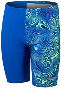 Speedo Allover Digital Jammer Neon Depths Boy True Cobalt/Navy/Green Glow Speedo Allover Digital Jammer Neon Depths Boy True Cobalt/Navy/Green Glow