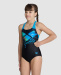 Badeanzug Mädchen Arena Girls Multi Pixels Swim Pro Back Black/Turquoise