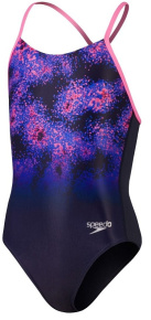 Badeanzug Mädchen Speedo Placement Lane Line Back Girls Navy/Pink/Cobalt Pop