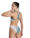 Damen-Badeanzug Arena Planet Water Swimsuit Challenge Back Blue Cosmo/White Multi