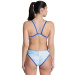 Damen-Badeanzug Arena One Dreams Double Cross One Piece Neon Blue/Silver/White