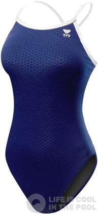 Damen-Badeanzug Tyr Hexa Diamondfit Navy/White