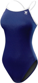 Damen-Badeanzug Tyr Hexa Diamondfit Navy/White