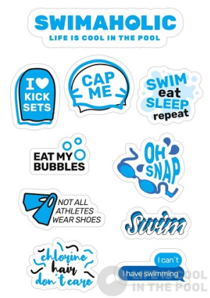 Aufkleber Swimaholic Swimming Stickers