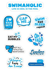 Aufkleber Swimaholic Swimming Stickers