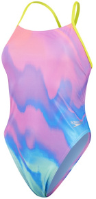 Speedo Womens Allover Digital Tie Back - Pastel Ripples Speedo Womens Allover Digital Tie Back - Pastel Ripples