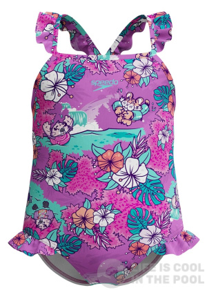 Speedo LTS Digi Frill Thinstrap Girls Violet/White