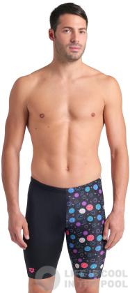 Arena Performance Funny Prints Contour Swim Jammer Black Multi