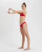 Damen-Badeanzug Arena Solid Tie Back Top Red/White
