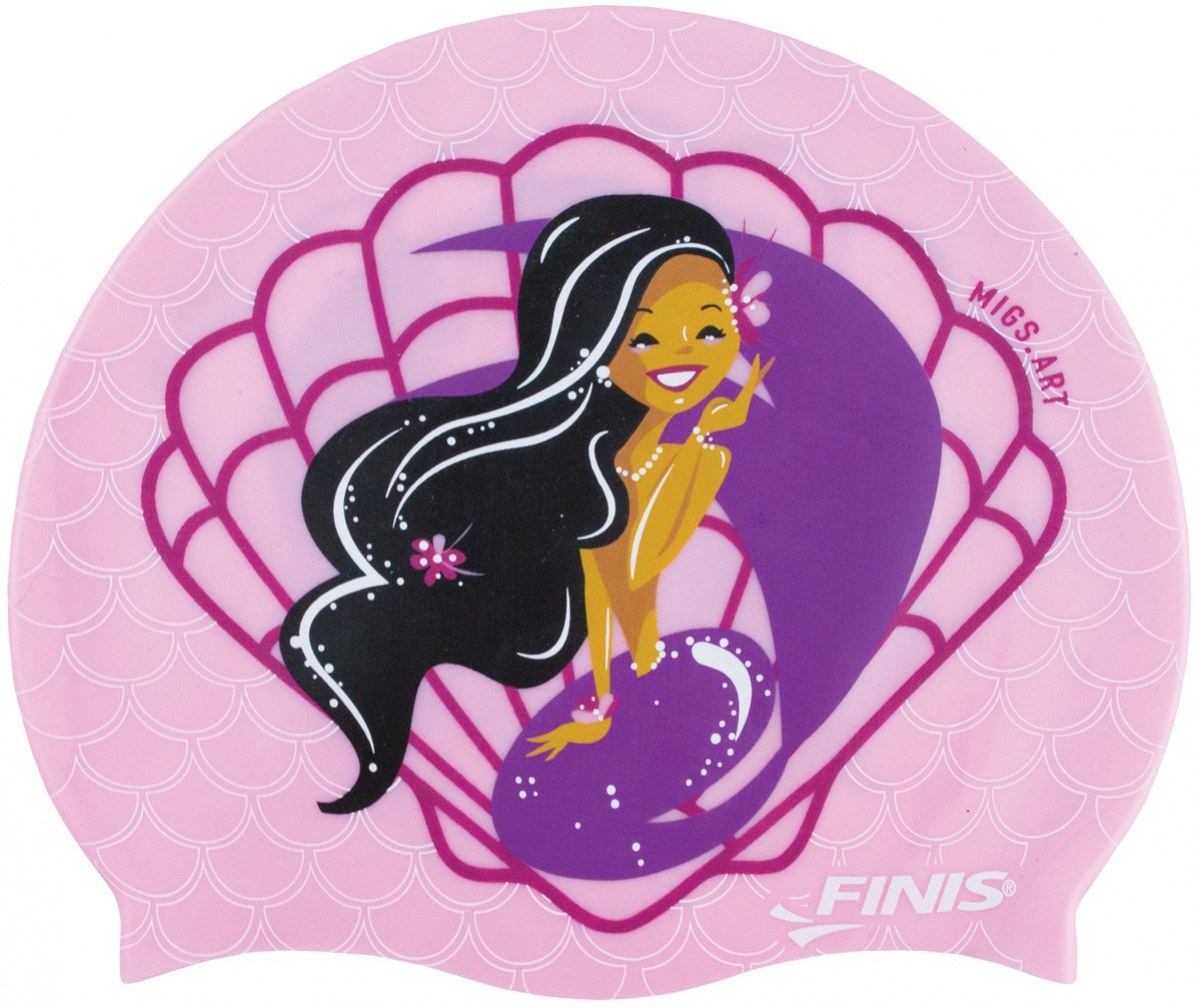 Schwimmkappe Kinder Finis Mermaid Silicone Cap Seashell