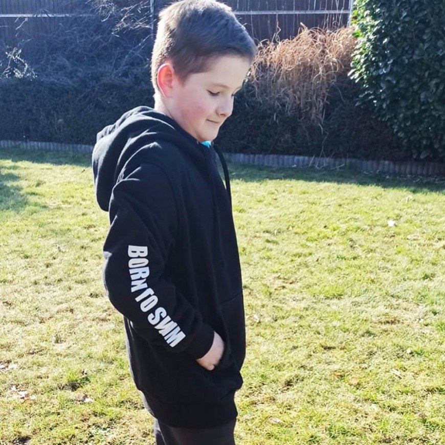 Kapuzensweatshirt BornToSwim Sweatshirt Hoodie Black