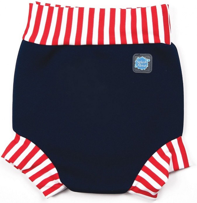 Schwimmanzug für Babys Splash About Happy Nappy Navy/Red Stripe