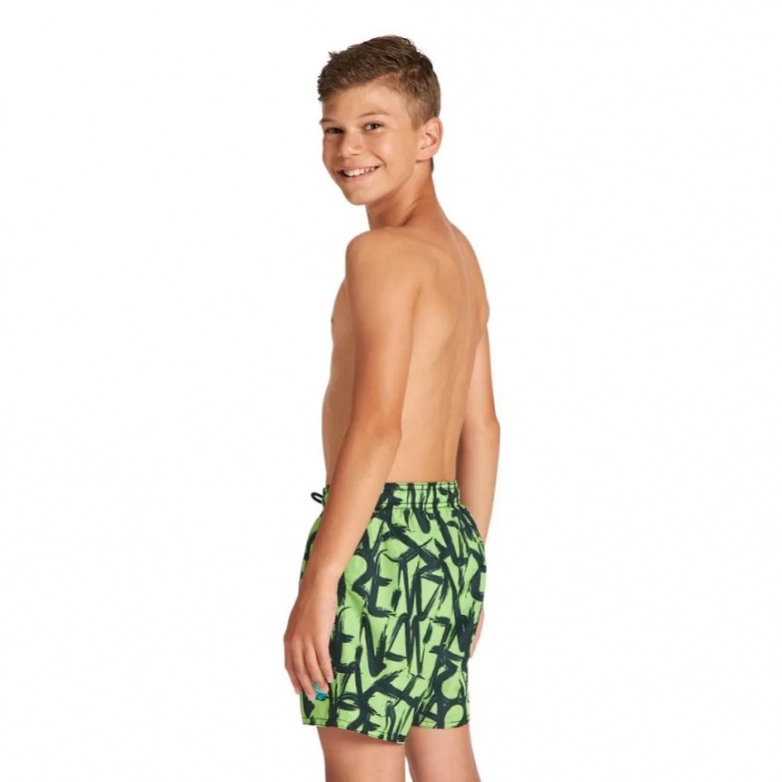 Badeshorts Jungen Arena Fundamentals Allover Boxer Junior Soft Green/Multi